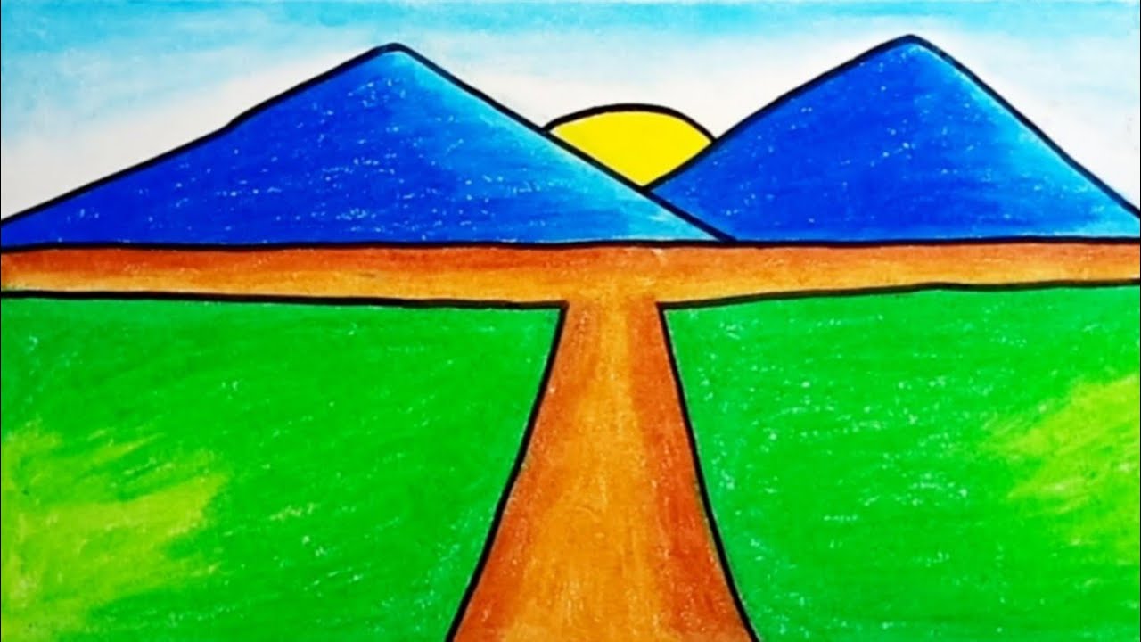 Gambar pemandangan gunung yang mudah