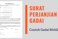 contoh surat perjanjian gadai mobil