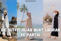 outfit of the day hijab pantai